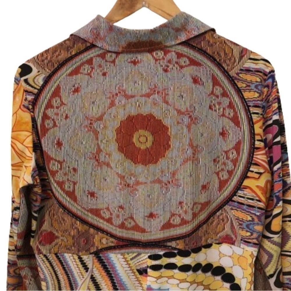 Mesmerize 70’s print button down long sleeve shirt SZ M psychedelic - Picture 5 of 7